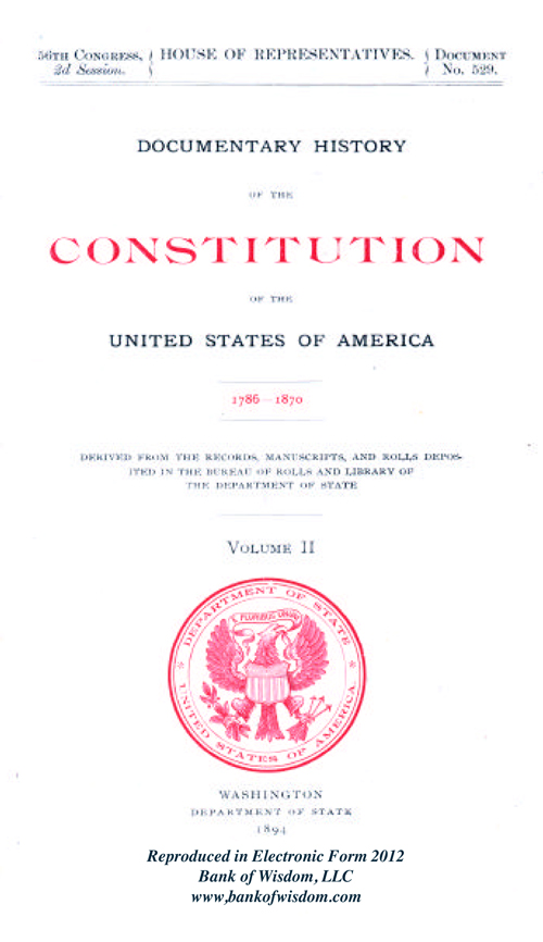 (image for) Documentary History of the Constitution of the U.S.A. - Vol. 2 - Click Image to Close